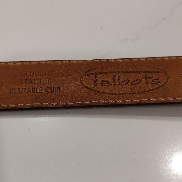Talbot's Brown Reptile Embossed Genuine Leather Belt Silver Hearts and Buckle - Picture 3 of 12